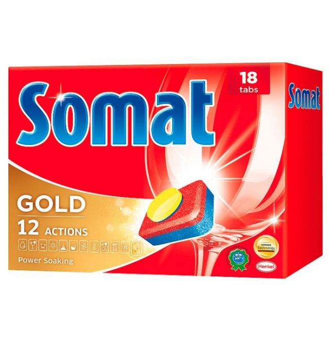 Somat Gold Prostriedok na automatické umývanie riadu 18 ks 342 g