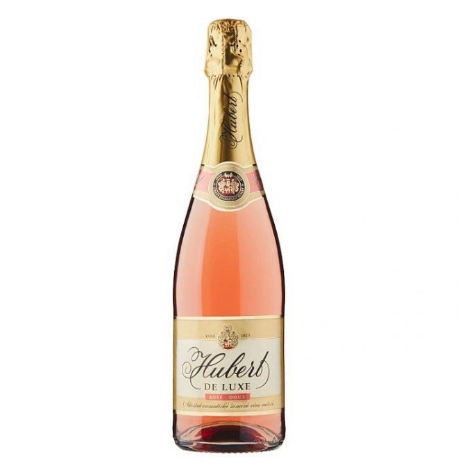 Hubert De Luxe Akostné aromatické šumivé víno ružové sladké 0,75 l