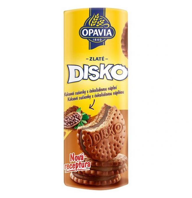 Opavia Disko kakaové sušienky čokoládová náplň 169 g