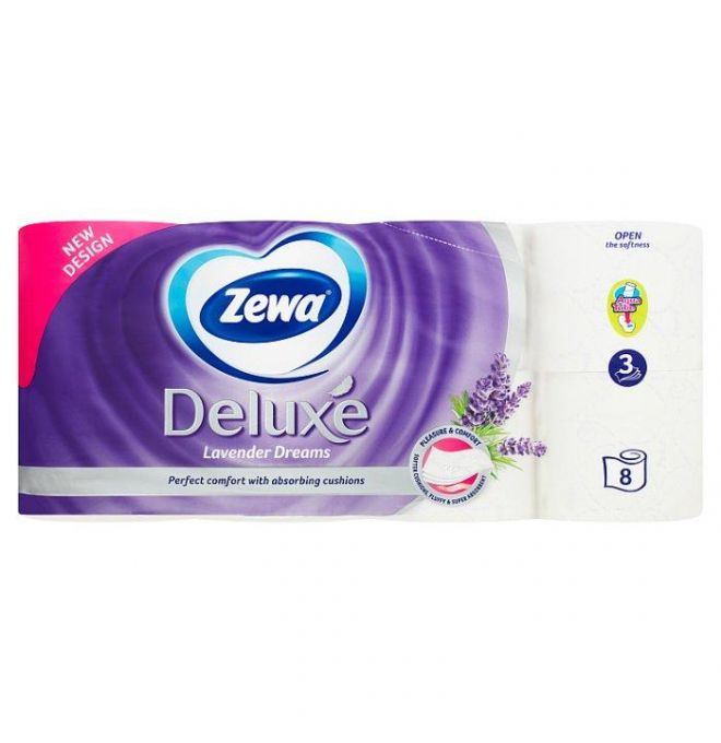 Zewa Deluxe Lavender Dreams toaletný papier 3-vrstvový 8 ks