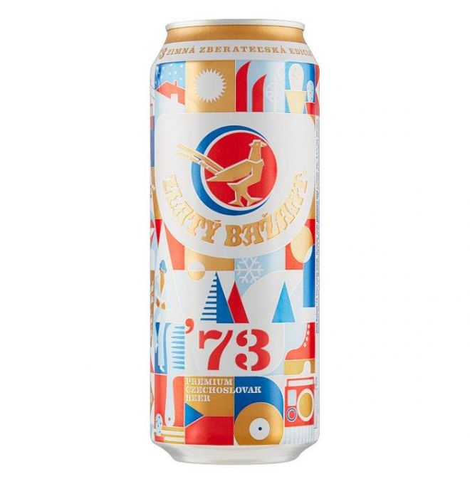Zlatý Bažant '73 pivo svetlý ležiak 500 ml plech Z