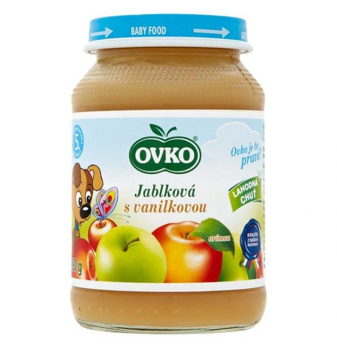 Ovko Detská Výživa jablková s vanilkovou arómou 190g