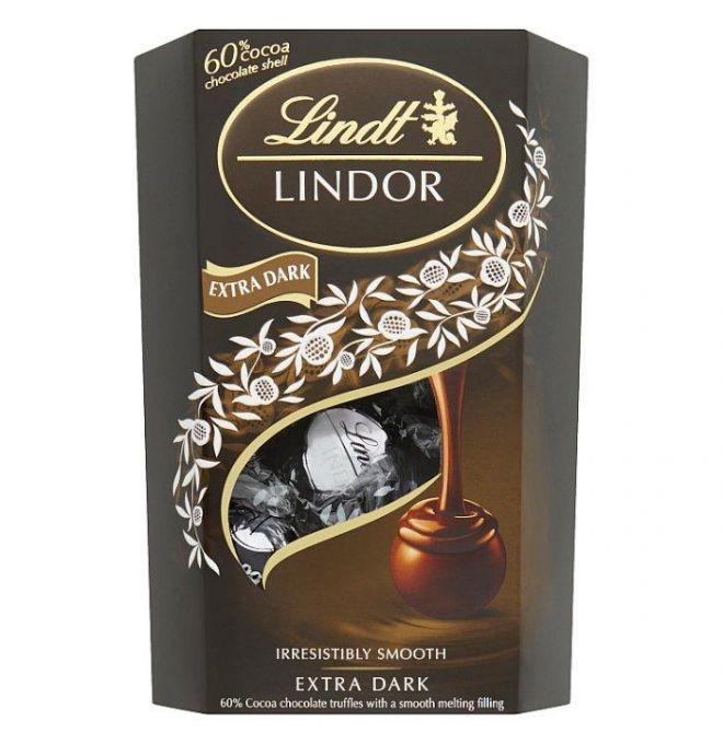Lindt Lindor Extra horká čokoláda s jemnou krémovou náplňou 200 g