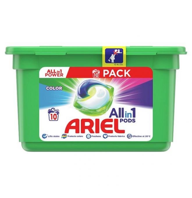 Ariel Allin1 PODS Color, Gélové Kapsuly Na Pranie, 10 Praní