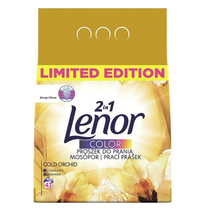 Lenor 2v1 prací prášek Color Gold Orchid 2,795kg/43PD