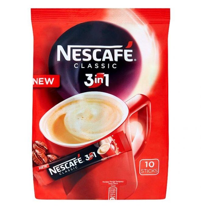 NESCAFÉ 3in1 Classic, instantná káva, 10 vreciek x 17,5 g (175 g)