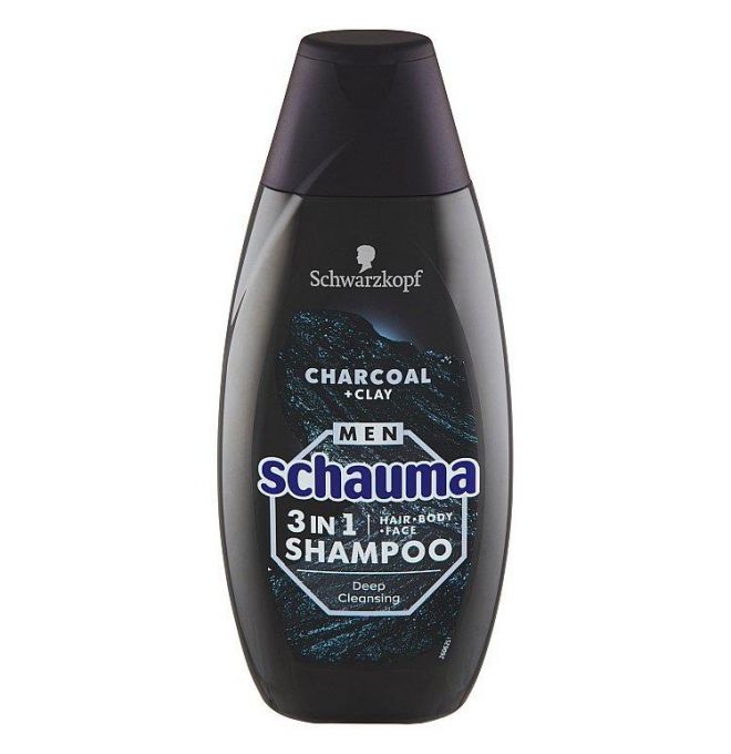 Schauma Men šampón Charcoal & Clay 3 v 1 400ml