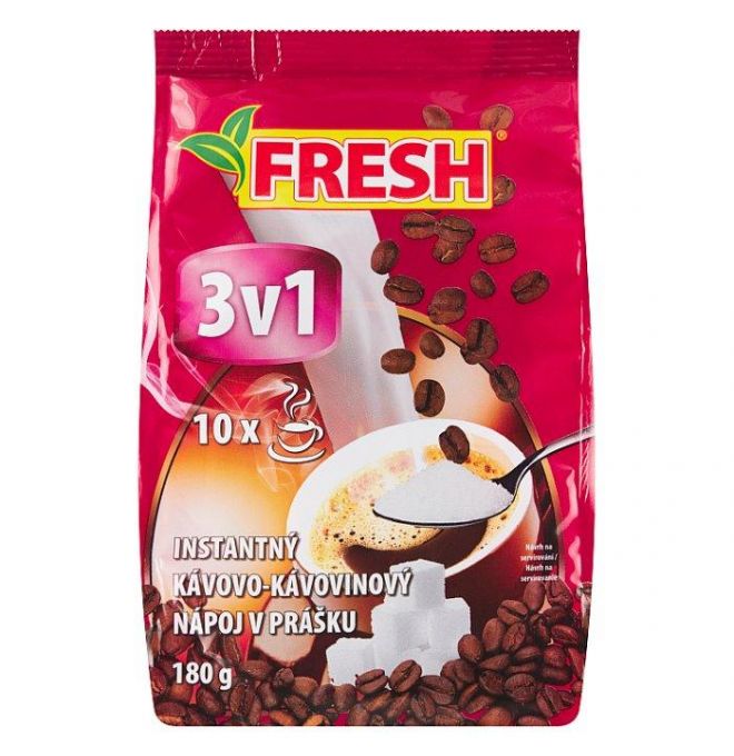 Fresh 3in1 instantný kávovo-kávovinový nápoj v prášku 10 x 18 g (180 g)