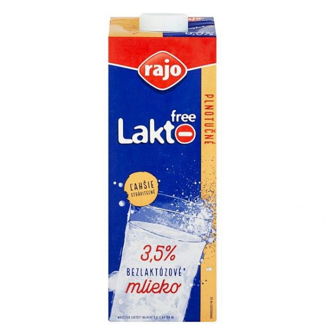 Rajo Lakto Free Bezlaktózové mlieko plnotučné 3,5% 1 l