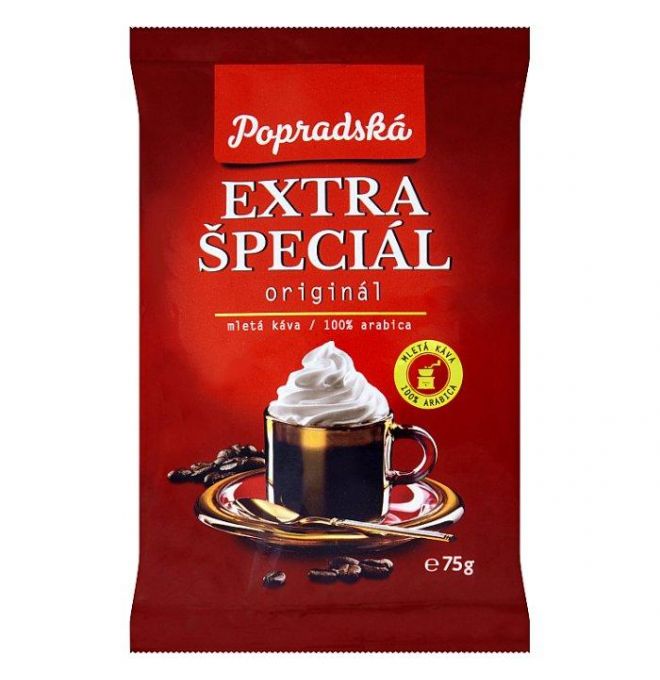 Popradská Extra špeciál pražená mletá káva 75 g