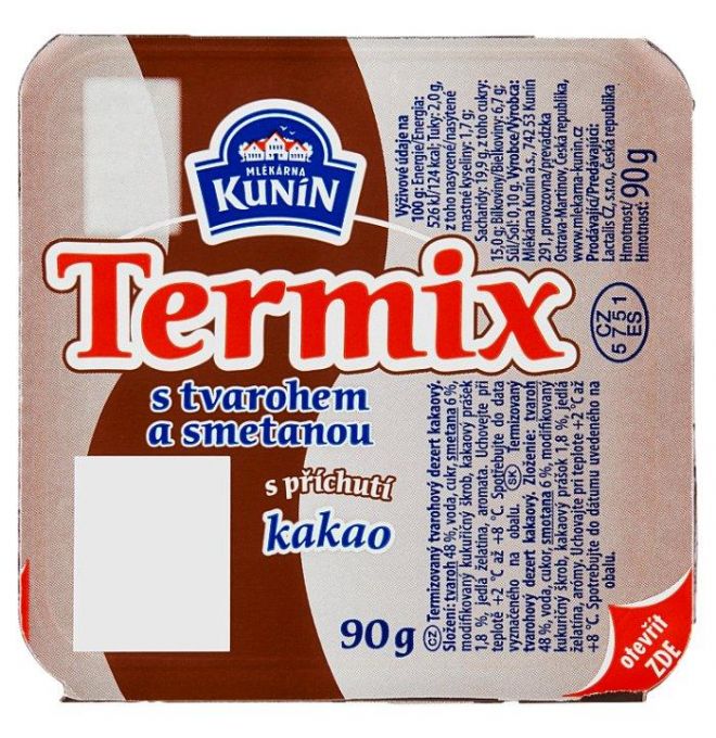 Mlékárna Kunín Termix tvarohový dezert kakaový 90 g
