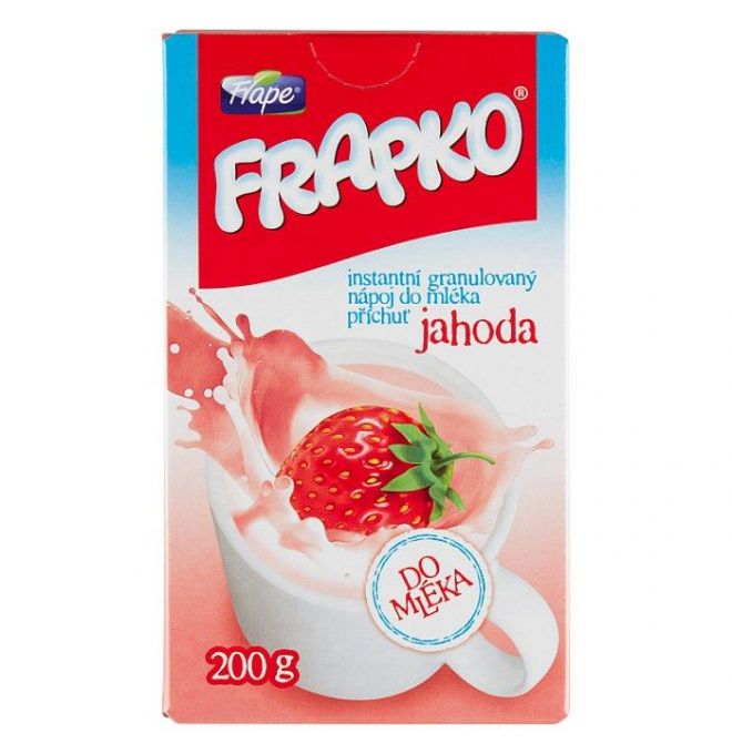 Frape Frapko Instantný granulovaný nápoj v prášku do mlieka jahodový 200g