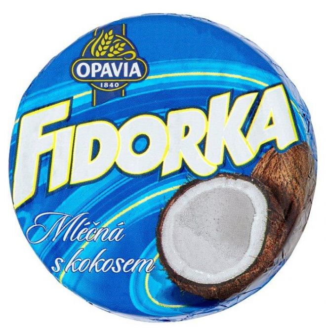 Opavia Fidorka Mliečna s kokosom, oplátka, modrá 30 g