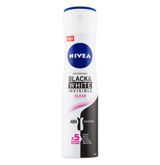 Nivea Black & White Invisible Clear Sprej antiperspirant 150 ml