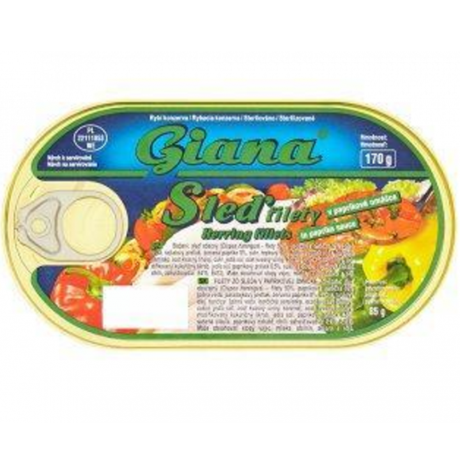 Giana konzerva Rybie filety sleďové v paprikovej omáčke 170g