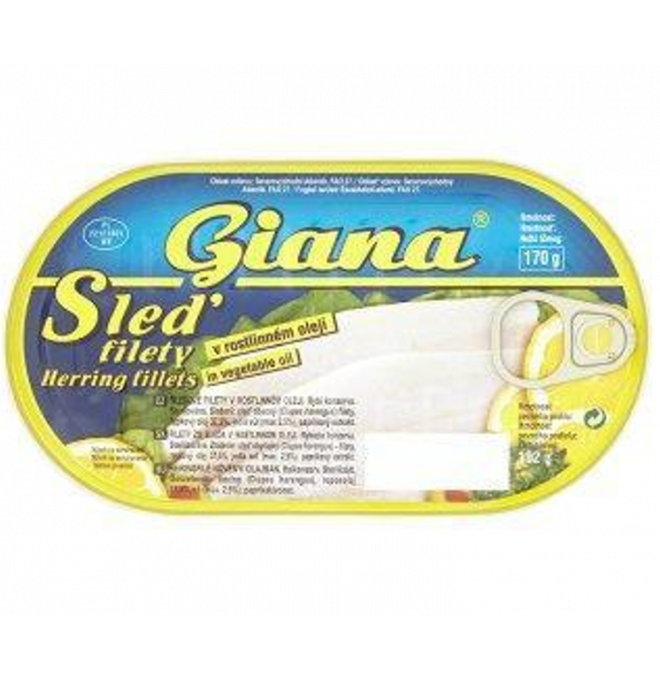 Giana konzerva Rybie filety sleďové v rastlinnom oleji 170g