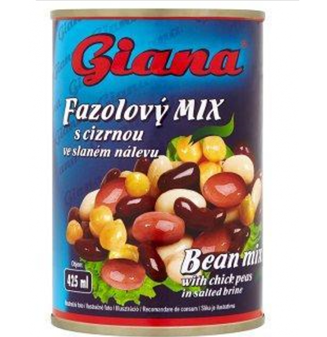 Giana Fazuľový mix s cícerom v slanom náleve 400g