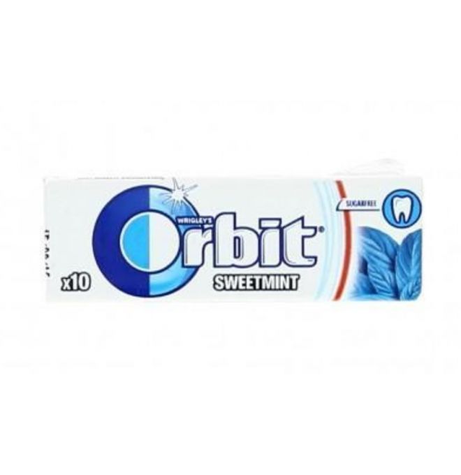 Žuv.Orbit Sweet mint dražé biele 14g