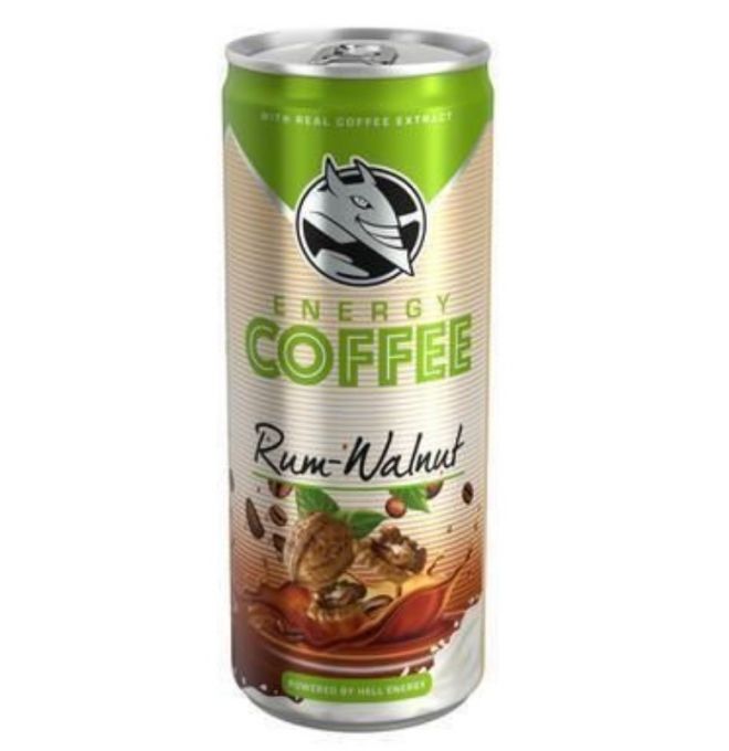 KÁVA ENERGETICKÁ HELL COFFE RUM-WALNUT 250ml PLECH Z