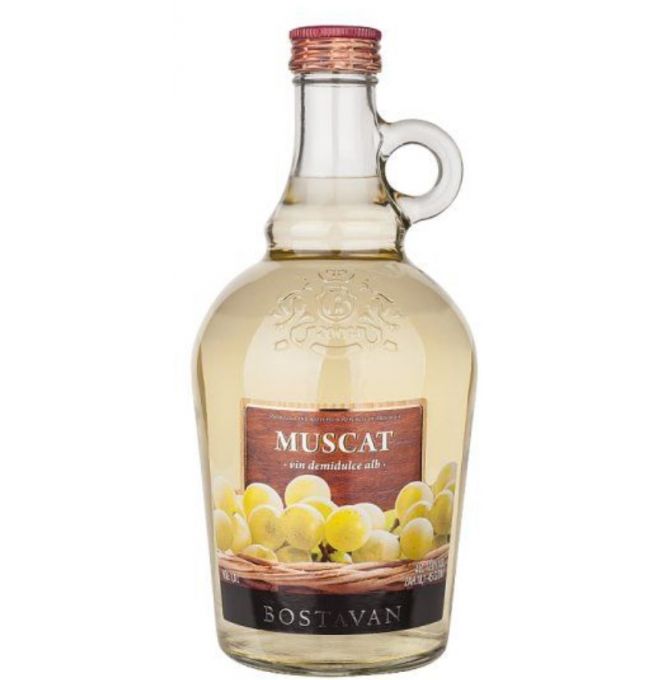 Víno Muscat 1l Bostavan biele polosladké