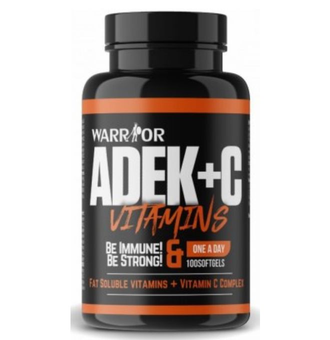 Warrior ADEK+C Synergická Kombinácia v Tuku Rozpustných Vitamínov 100ks