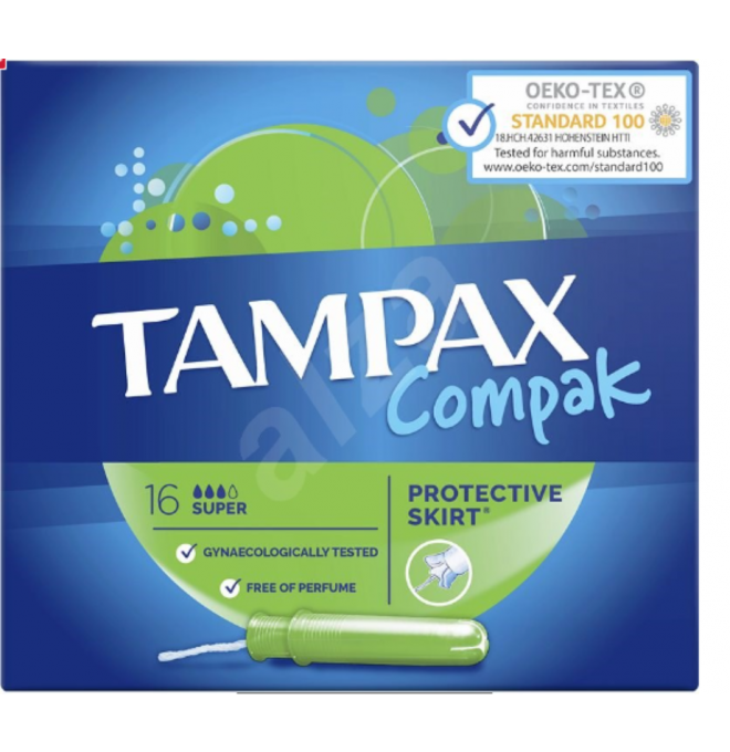 TAMPÓN TAMPAX COMPACT SUPER 16ks