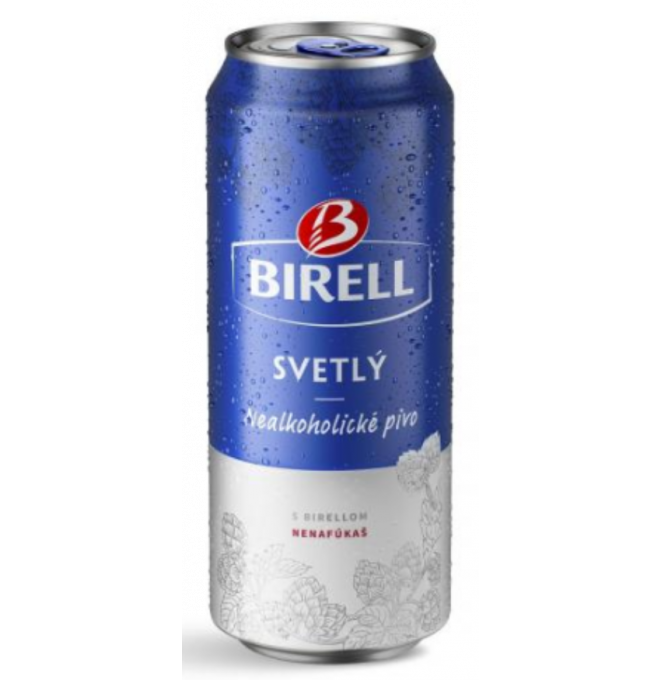 Pivo Birell Svetlé Nealkoholické 0,5l PLECH ZÁLOH. OBAL