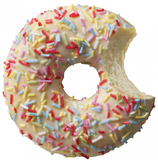 Donut s farebným posypom 56g (KS)