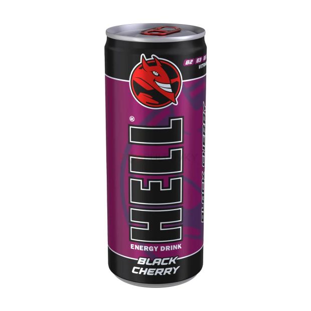 Hell Black Cherry energetický nápoj 0,25l PLECH Z