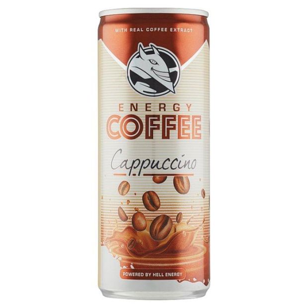 Energetická káva Hell Coffee Cappuccino 0,25l PLECH Z