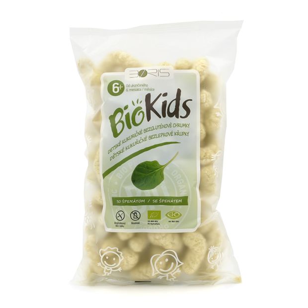 BioKids Chrumky BIO detské kukuričné so špenátom 55g