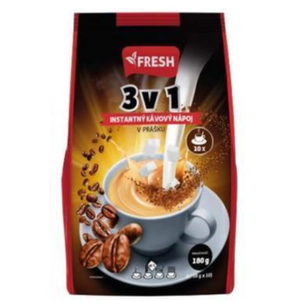 Fresh 3in1 instantný kávovo-kávovinový nápoj v prášku 10 x 18 g (180 g)