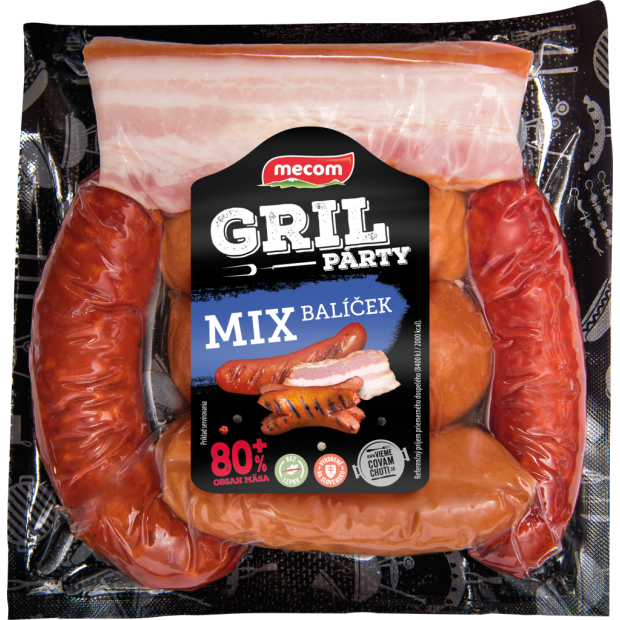 Balíček gril párty mix so slaninou 750g Mecom