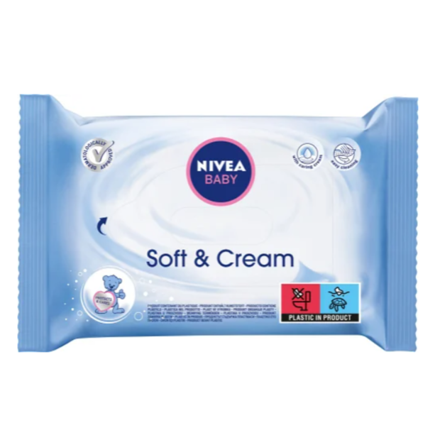 Nivea Baby Soft & Cream Obrúsky 63 ks