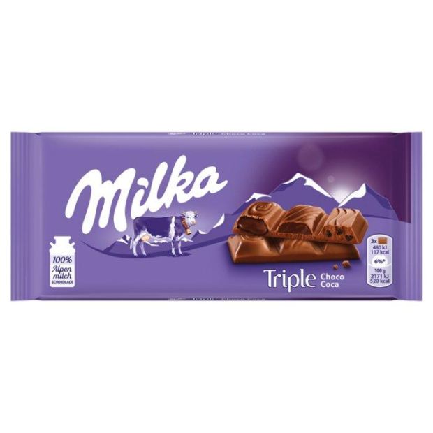 Milka Triple s kakaovou náplňou 90 g