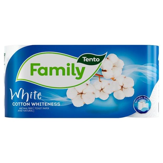 Tento Family Cotton Whiteness toaletný papier 2 vrstvy 8 kotúčov