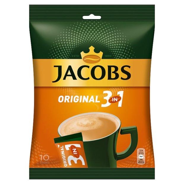 Jacobs Original 3v1 sladená rozpustná zmes 10 x 15,2 g