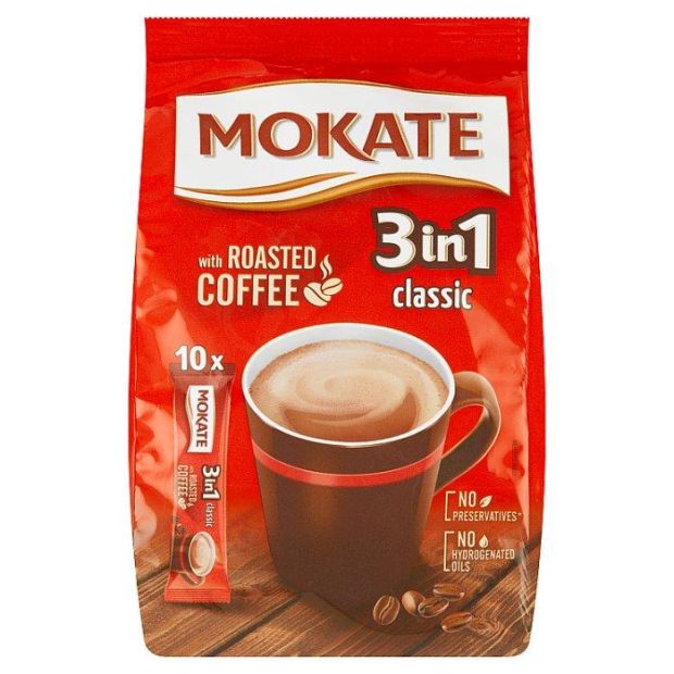 Mokate 3in1 Classic instantný kávový nápoj v prášku 10 x 17 g (170 g)