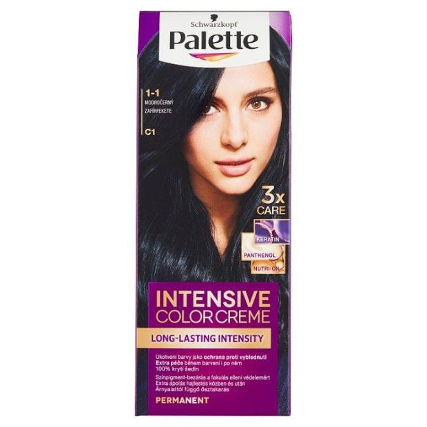 Schwarzkopf Palette Intensive Color Creme farba na vlasy Modročierny 1-1 (C1)