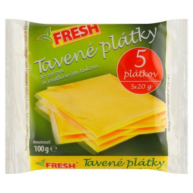 Fresh Tavené plátky so syrom a rastlinným tukom 5 x 20 g (100 g)