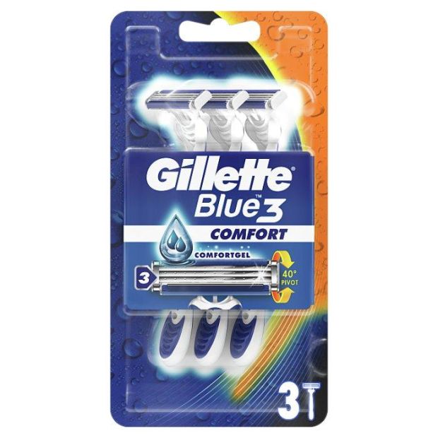 Gillette Blue3 Comfort Pánsky Jednorazový Holiaci Strojček 3ks