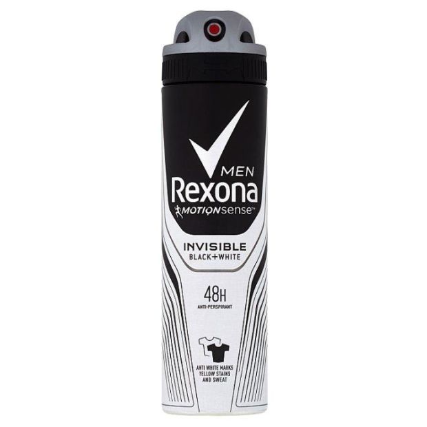Rexona Men Invisible Black+White antiperspirant sprej pre mužov 150ml