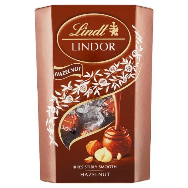 Lindt Lindor Čokoládové bonbóny s kúskami lieskových orechov a jemnou krémovou náplňou 200 g