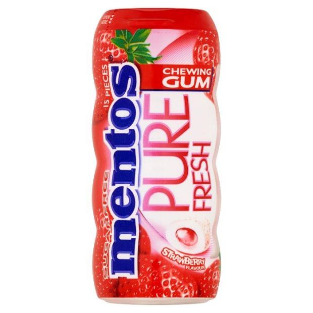 Mentos Pure Fresh žuvačky s tekutou náplňou s jahodovou príchuťou 15 ks 30 g