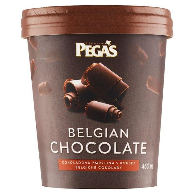 Prima Pegas Mrazený smotanový čokoládový krém s kúskami belgickej čokolády 460 ml