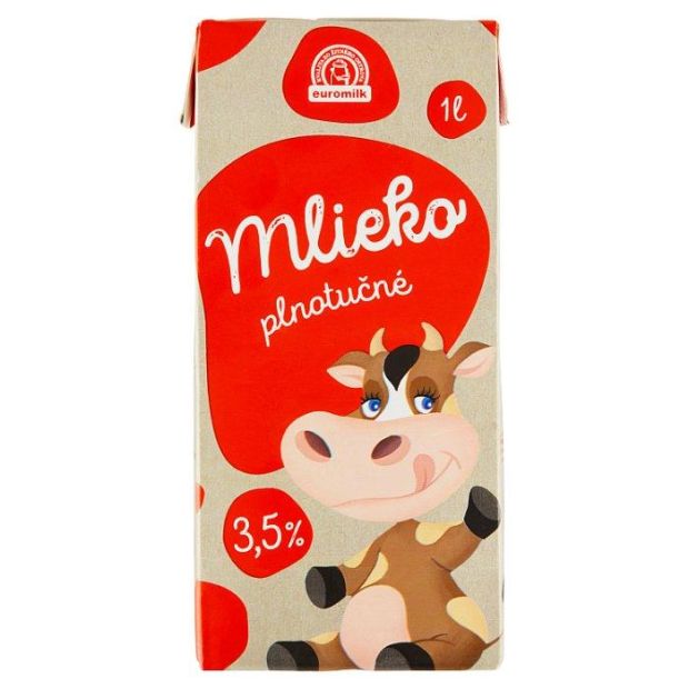 Euromilk Mlieko plnotučné 3,5% 1l