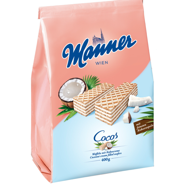 Manner Chrumkavé oblátky s kokosovou krémovou náplňou 400g