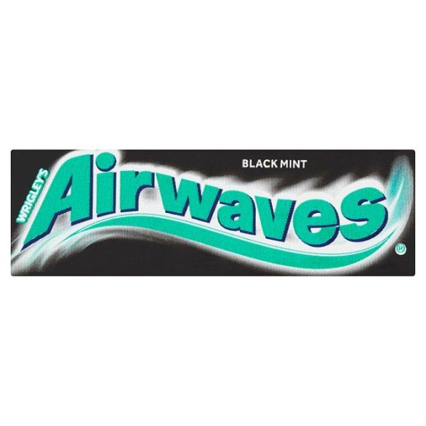 Wrigley's Airwaves Black Mint žuvačka bez cukru s príchuťou mentolu a anízu 10ks 14g