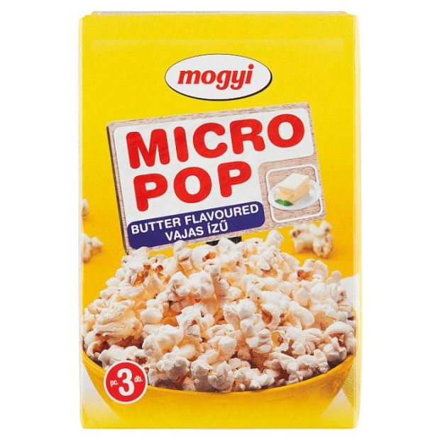 Mogyi Micro Pop kukuričné zrná na prípravu pukancov s maslovou príchuťou 3 x 100 g