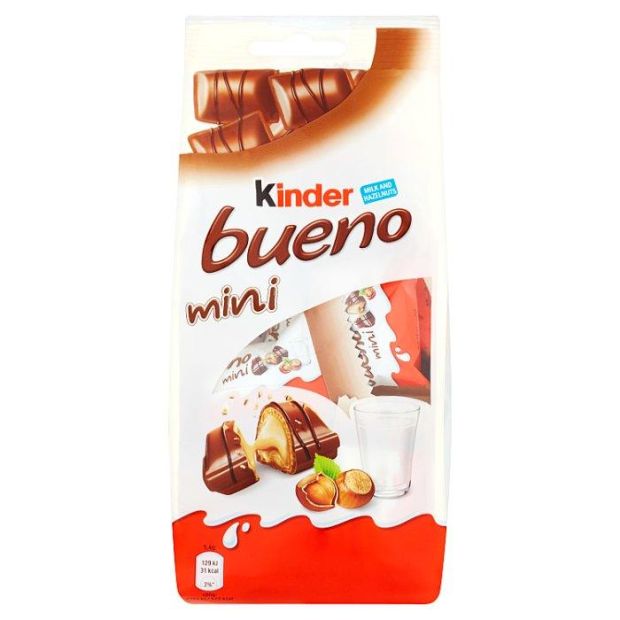 Kinder Bueno Mini oblátky plnené mliečnou a lieskovcovou náplňou v mliečnej čokoláde 108 g